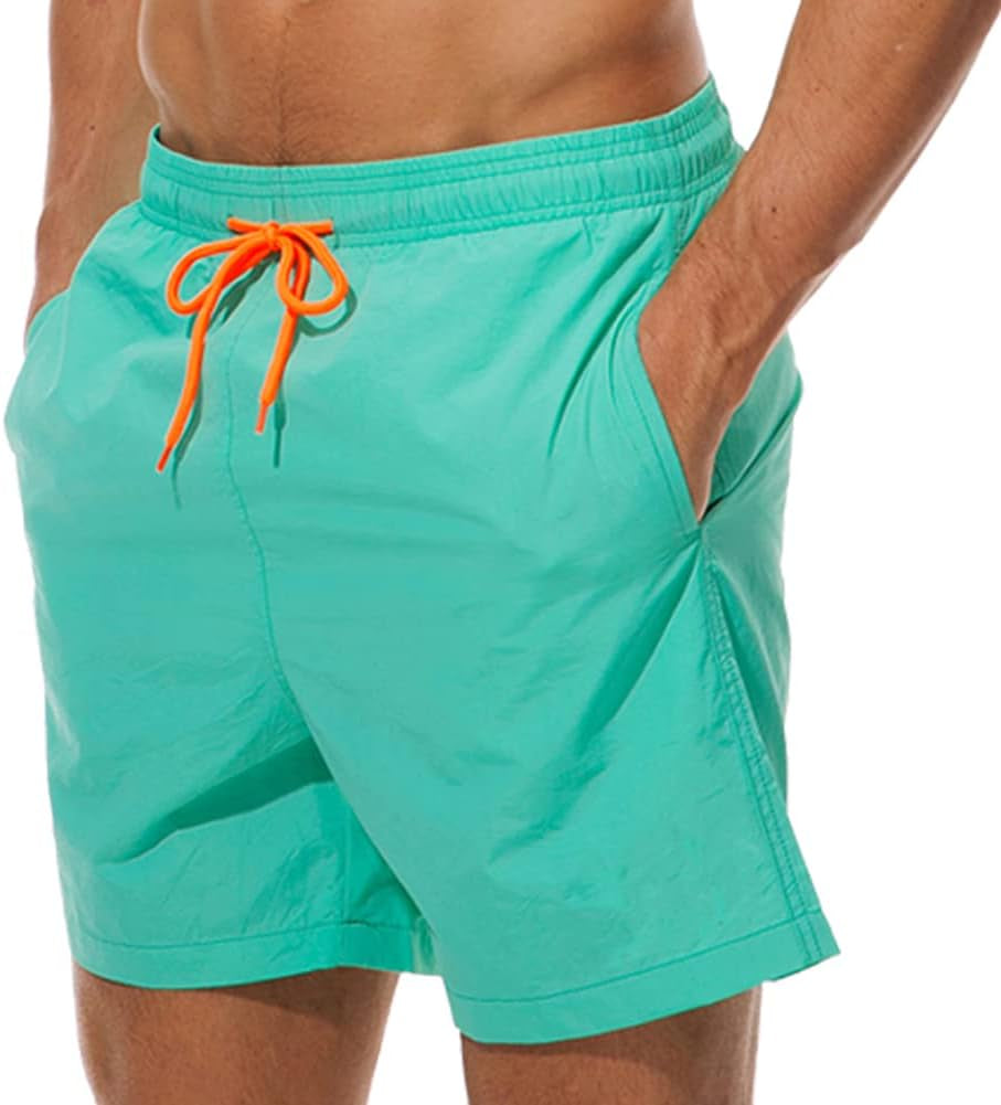 Mens Swim Trunks with Mesh Lining Quick Dry Beach Shorts Swimming Bathing Suits