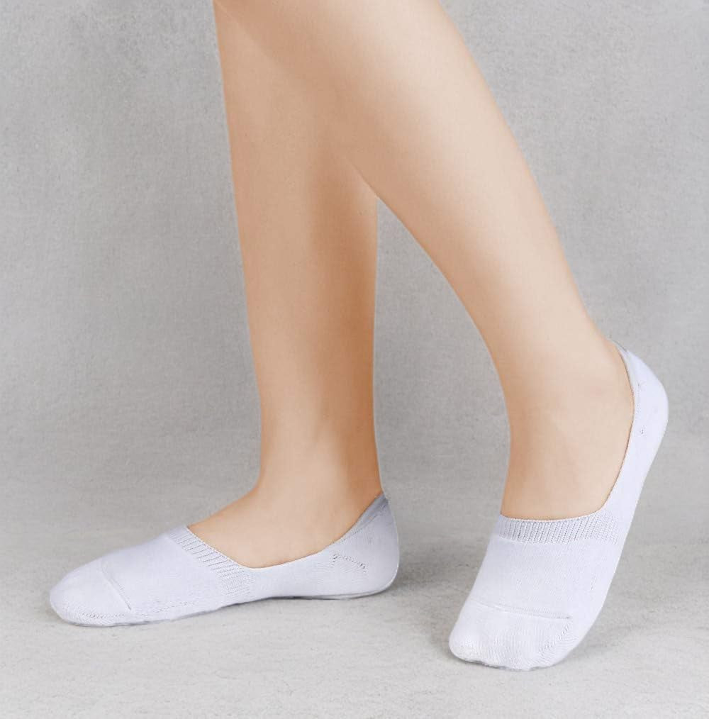 6 Pairs Unisex Thick Cushion Athletic Cotton Non Slip Low Cut Flat Liner No Show Socks