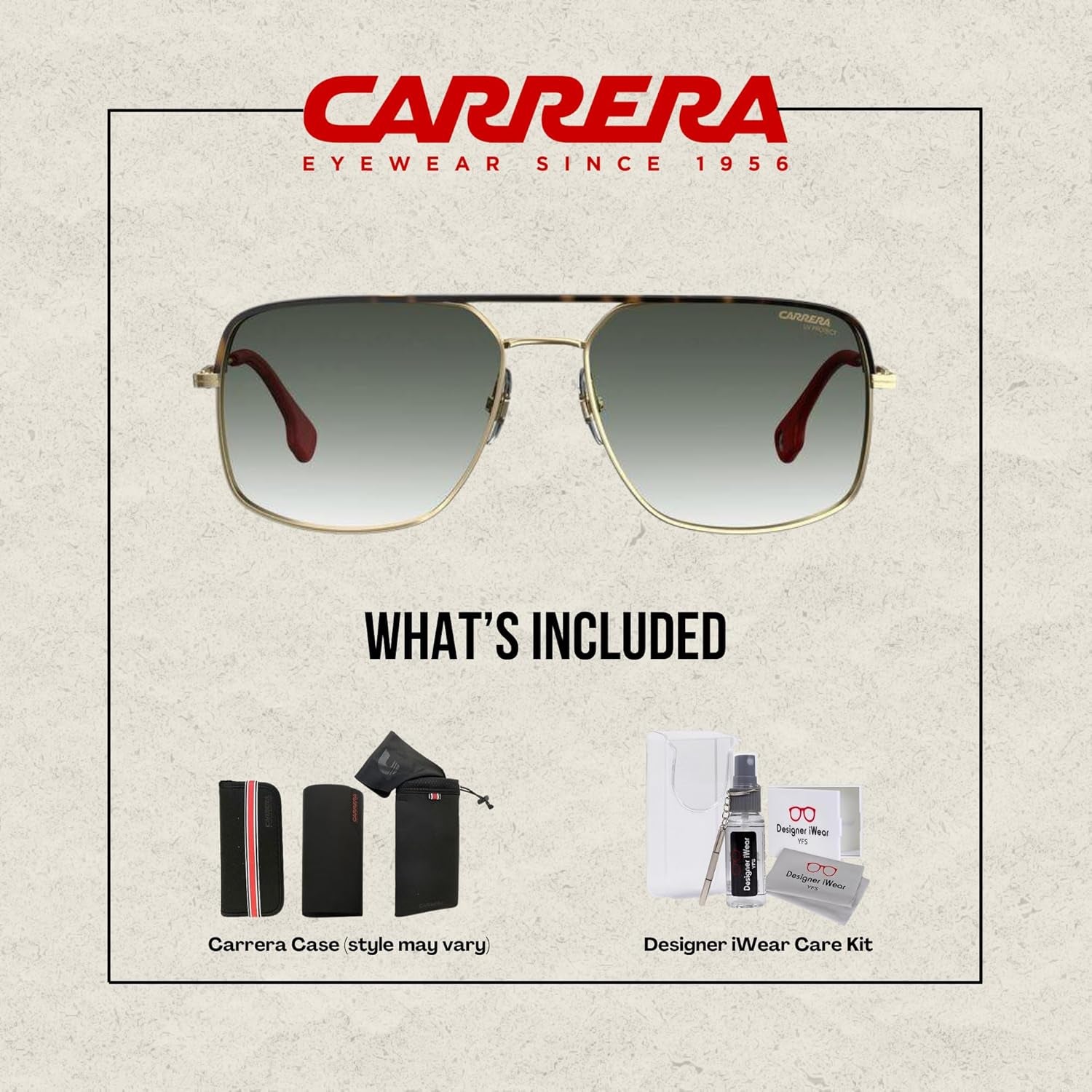 CA152/S Square Sunglasses for Men +BUNDLE with ACCESSORY EYEWEAR KIT