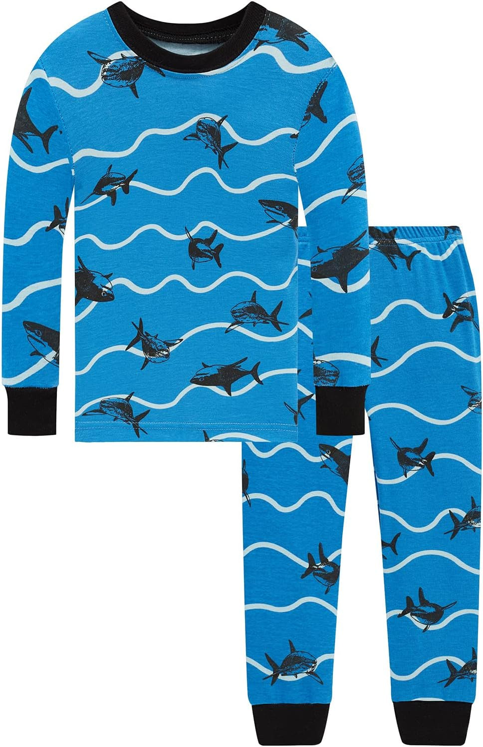 Little Boys Shark Pajamas Softest&Comfiest Pajamas 4 Piece Toddler Boys Pajamas Kid'S Sleepwear Size 6 Blue