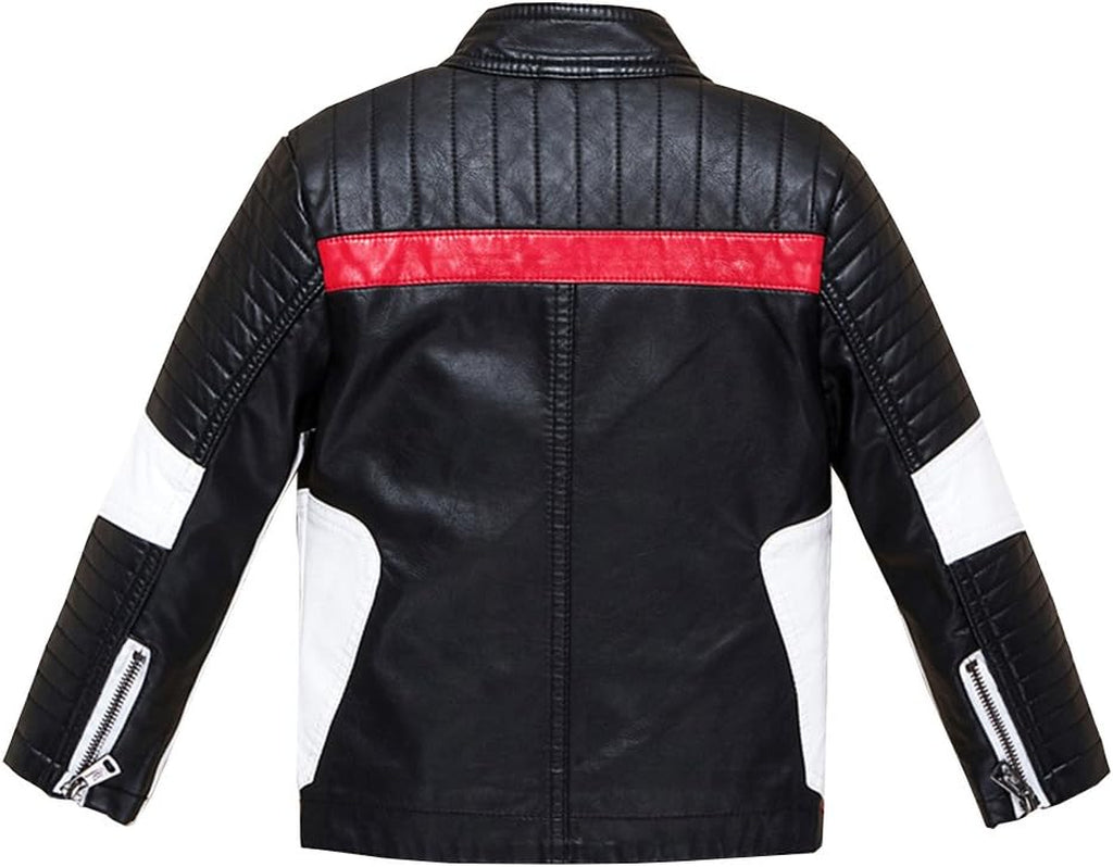 Boys Leather Motorcycle Pilot Jackets Toddler Coats