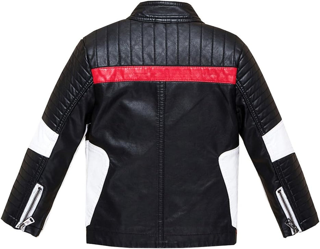 Boys Leather Motorcycle Pilot Jackets Toddler Coats