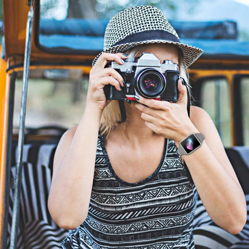 Leather Bands Compatible Apple Watch Bands for Women 38Mm 40Mm 41Mm 42Mm 44Mm 45Mm 46Mm 49Mm, Top Grain Leather Band Replacement Strap for Iwatch Ultra SE SE2 Series 11 10 9 8 7 6 5 4 3 2 1