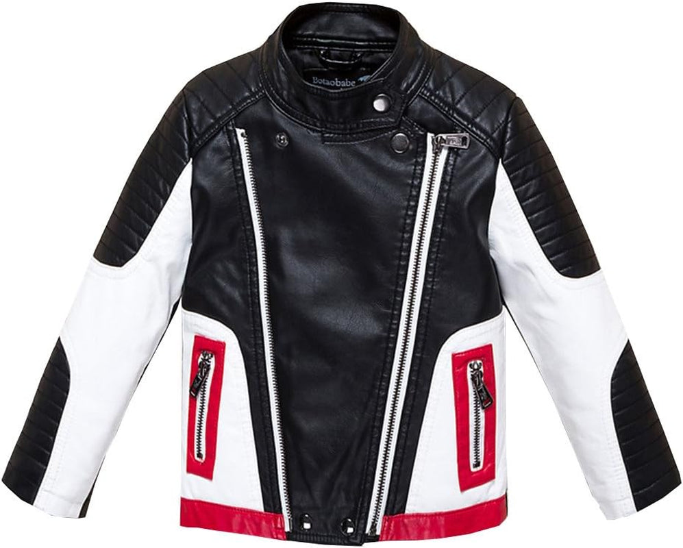 Boys Leather Motorcycle Pilot Jackets Toddler Coats