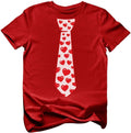 Kids Valentines Day Shirt Red Hearts Tie Valentine Shirts for Youth and Toddler Boys & Girls