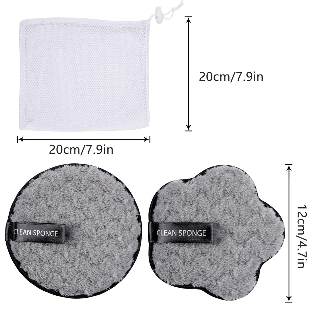 8 Pack Reusable Makeup Removing Pads Face Cleansing Pads Face Eraser Removing Cleaning Puff Soft Chemical-Free Facial Cotton Pads with Laundry Bag 4.7" Dia