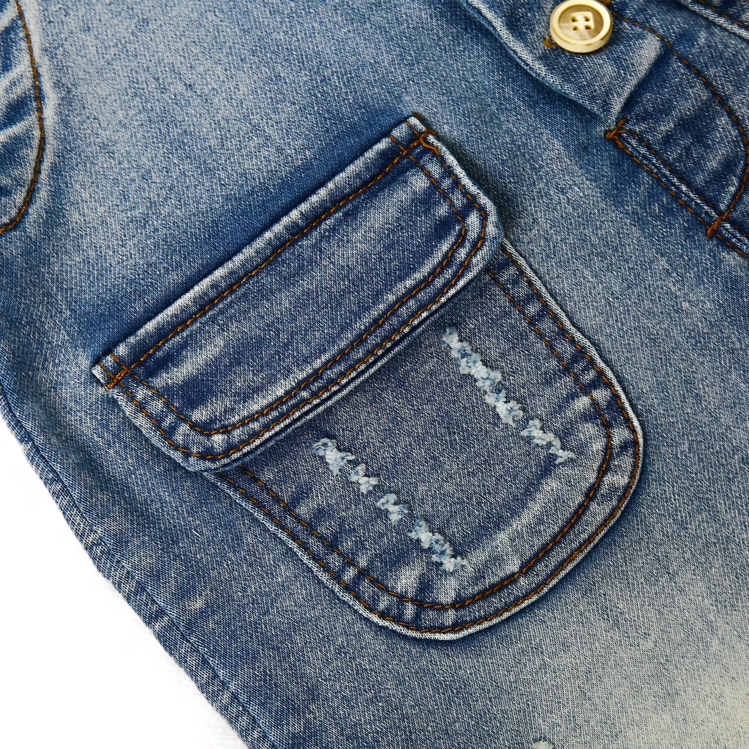 Baby & Little Boys/Girls Blue & Black Denim Overalls,Jean Workwear